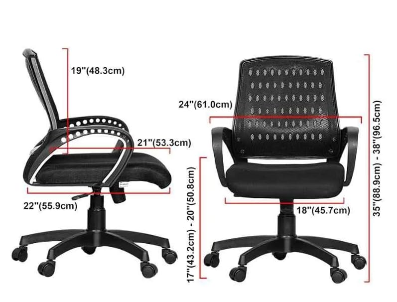 Image of NGFC Ergonomic Office,Gaming, Study, Computer, Boss,Desk Chairs for Office Work at Home |Chairs for Work from Home| Metal Base Seat Height Adjustable Chair |Comfortable & Spacious Seat (Black)