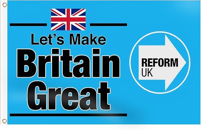 Reform Uk Flag 150X90Cm Flags Large Outdoor Decorative Union Jack Flag for Yard, Balcony & Events, Dual Durable Polyester with Grommets
