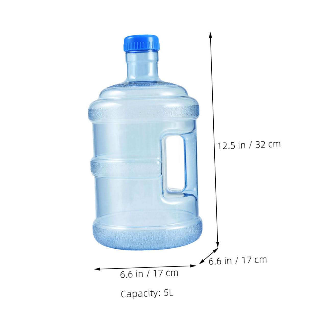 YARNOW Contenitore per Acqua 5l in PC Manico Design Ampia Apertura, Chiusura Ermetica Riutilizzabile per Campeggio e attività Outdoor