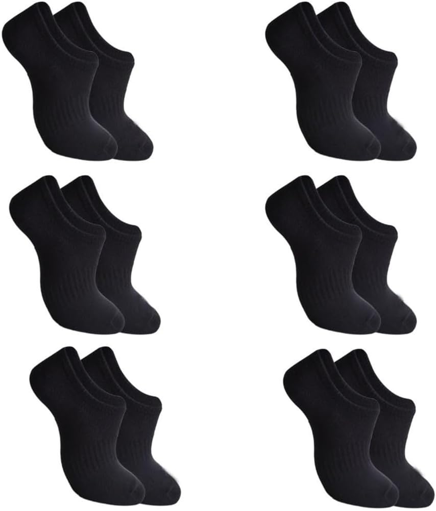 6 Pairs Breathable Low Cut Sneakers Socks for Men Wicking Invisible Not Show Sports Short Boat Socks
