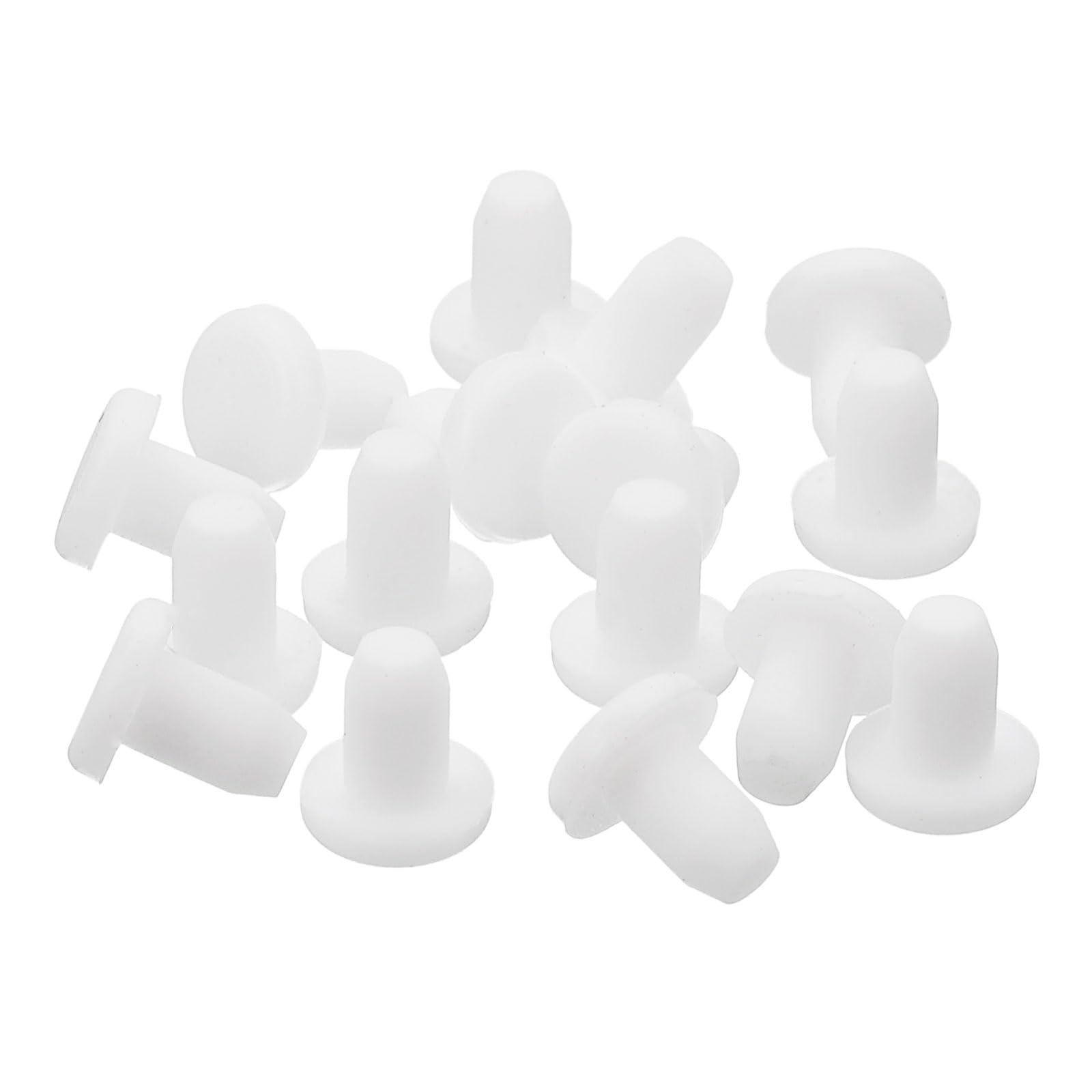 uxcell 16 Pieces White Rubber Stopper, 3.8mm Plug Holes for 3.5mm/0.14" Hole