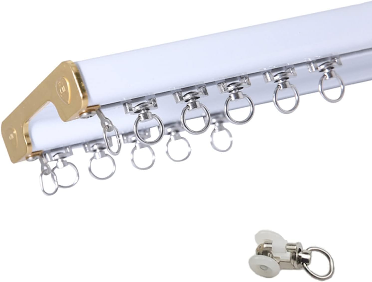 Ceiling Curtain Rails System For Room Divider Home Bunk Bed RV Bay Window - Heavy-duty Conjoined Double Track, 1m~5m