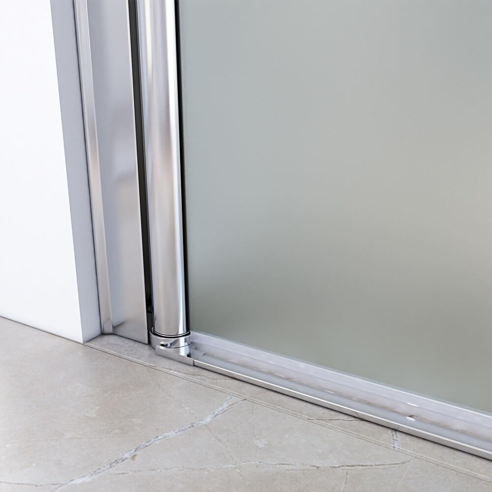 Home Deluxe - Duschabtrennung LAVEA - Milchglas - Maße: 90 x 195 cm - 6 mm nanobeschichtetes Sicherheitsglas, inkl. Scharniere und Montagematerial I - Duschtür Pendeltür Duschtrennwand Nischentür