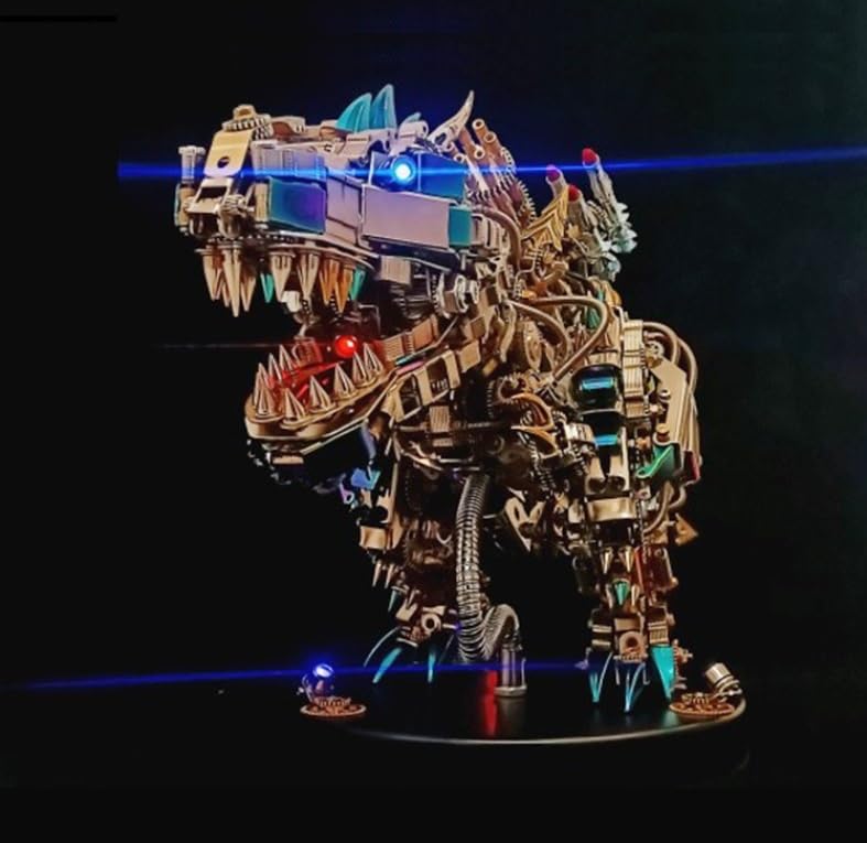 Metalowe puzzle 3D dla dorosłych, zestaw modeli do składania mechanicznego smoka, ze światłem LED, łamigłówka do samodzielnego wykonania, dla dorosłych, idealny prezent urodzinowy.