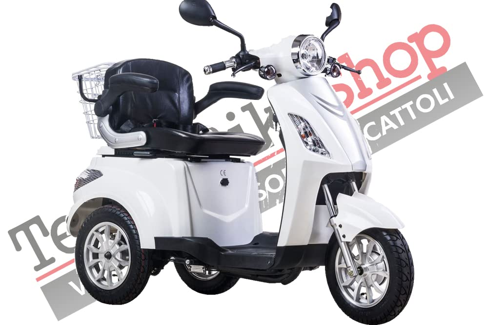 Scooter elettrico, veicolo,scooter per anziani ed disabili, Senior, Triciclo, Z-Tech Trilux ZT15 (ZT-15-D) con Differenziale 900 W 25 km/h - Bianco-