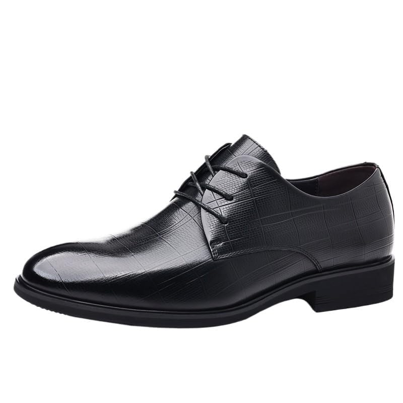 Men Oxford Lace Up Dress Shoes Leather Formal Business Office Wedding Tuxedo Classic Pointed Toe Shoes