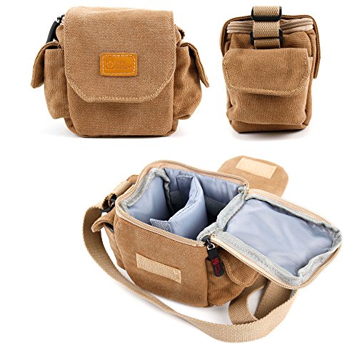 DURAGADGET Bolso Marrón/Canvas para Cámara Deportiva SJCam SJ6 Legend | Apeman A66...