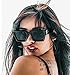 Thick Chunky Square Frame Shades for Men Women Retro Rectangle UV Protection Trendy Unisex Hip Hop Y2K Simple Designer Sunglasses Fashion Dark Black Sunglasses
