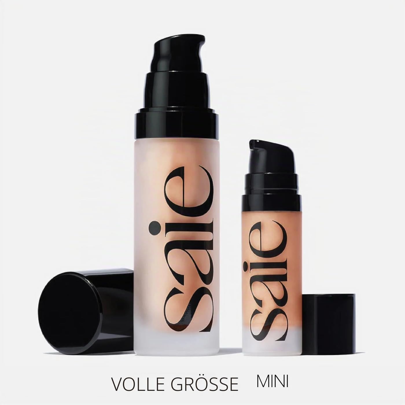 Saie Glowy Super Gel Light Highlighter - Luminizer und Foundation für strahlende Haut, angereichert mit Vitamin C + feuchtigkeitsspendendem Squalenöl, allein oder unter Make-up verwenden | Mehrzweck Hydrating Glow Serum Gel mit Squalanöl, Glitzerfreier fl