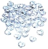 SiDeSo® Dekosteine Herzdiamanten Herzen 100 Stück viele Farben Acryl Tischdeko Streudeko Hochzeit (klar)