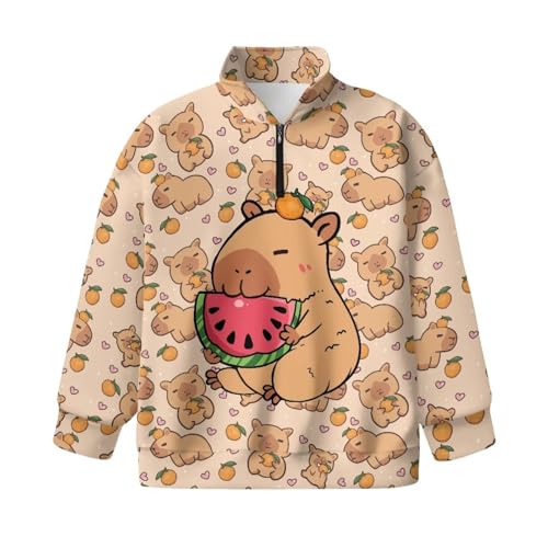 Girls Quarter Zip Up Sweatshirt Long Sleeve Athletic Tops for Outdoor Sport Tennis Golf Shirts for Age 5-144