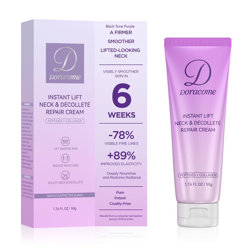 Neck Cream with Retinol for Tightening and Firming -Hyaluronic Acid Anti-Aging Face Moisturizer; Wrinkle Smoother for Women & Men Helps Improve Look of Sagging Face and Neck-Black Tone Purple