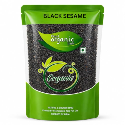 Pearl Organic Fresh Organic Black Sesame Seeds (Kala Til) – 100% Pure, Natural & Unpolished | Rich in Calcium, Iron & Healthy Fats | Pure Quality Whole Black Til for Cooking, Ayurveda & Daily Nutrition (200g)