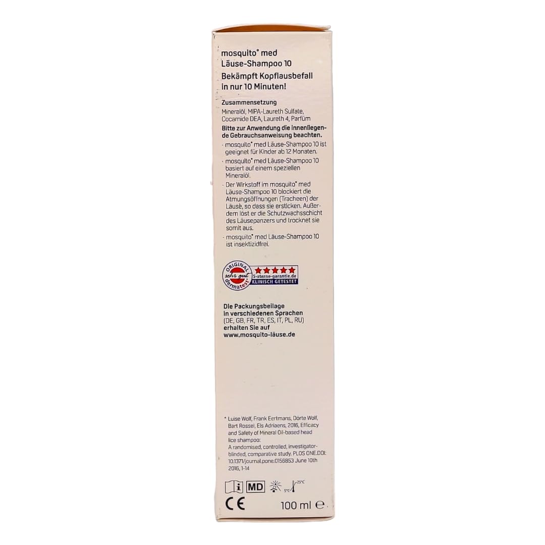 Mosquito med Läuse Shampoo 100ml - Bekämpft Kopfläuse und Nissen I schnell und effektiv I praktische Anwendung I Läusemittel I Läusebehandlung I Spar-Set plus Pharma Perle