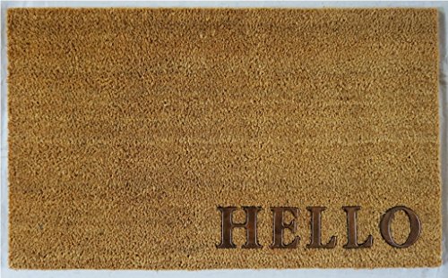 NACH FW-5756CP Doormat, 18 x 30 Inches, Hello w/Brown
