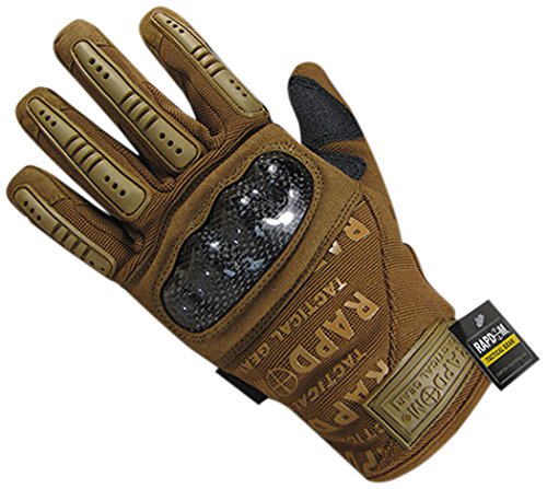 RAPDOM Tactical Carbon Fiber Combat Gloves, Coyote, Medium