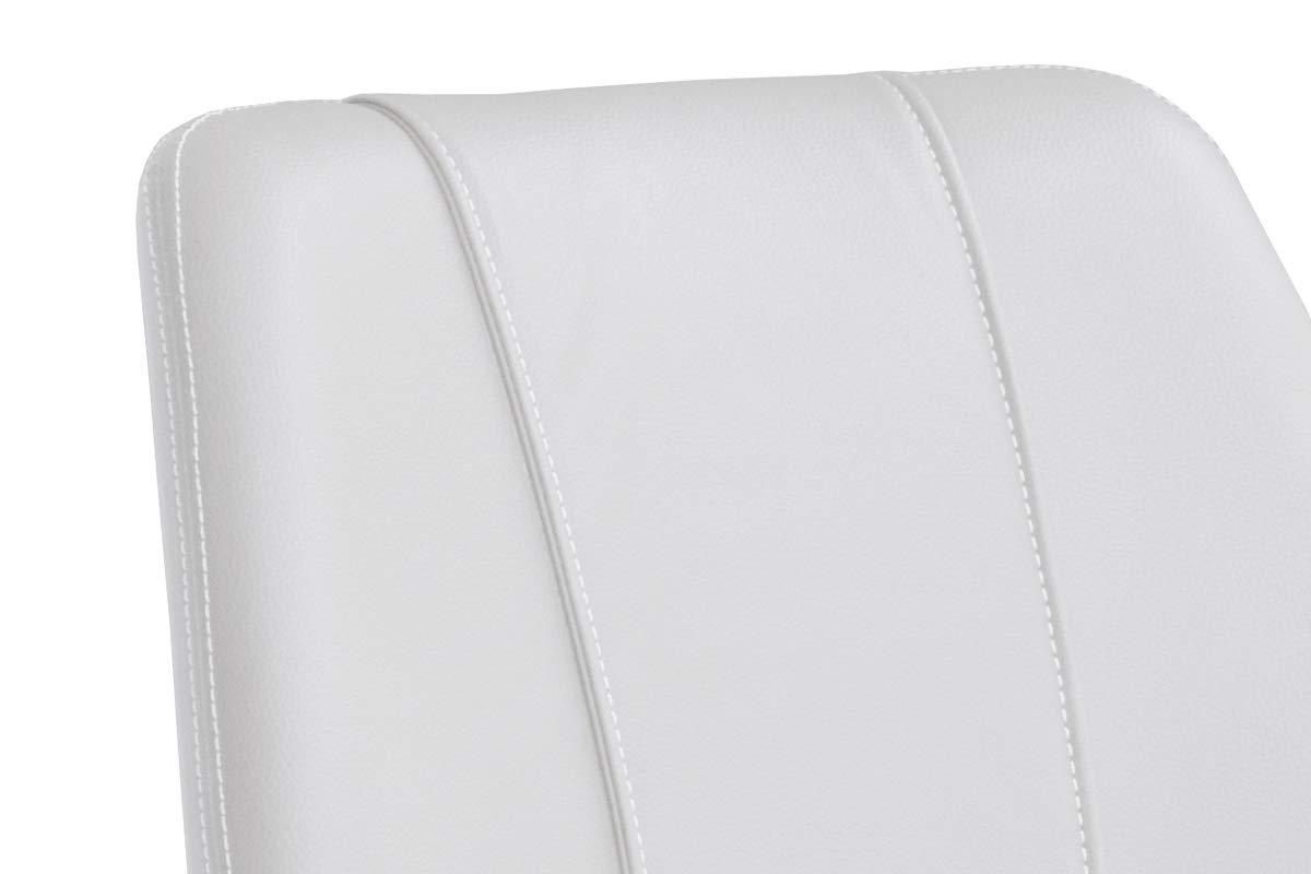 Robas Lund Barhocker Weiß mit Lehne Barstuhl drehbar 360 Grad, Hocker höhenverstellbar, PU NA.OMI
