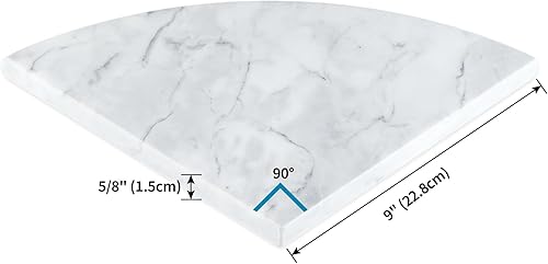 Miniatura 3 de Estante esquinero de piedra de mármol pulido de 9 pulgadas, organizador de ducha montado en la pared, soporte flotante para champú para baño,