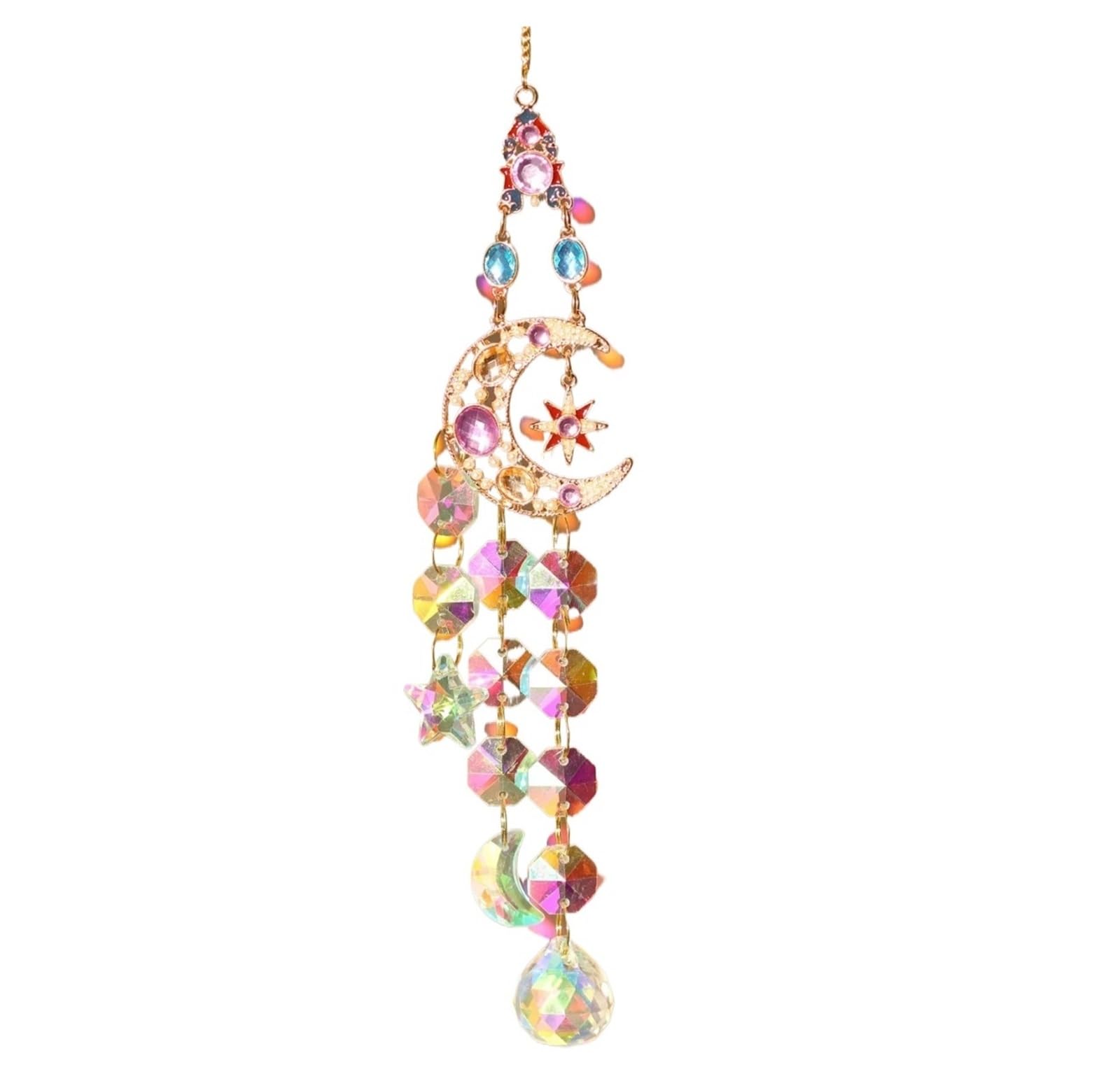 Ppqiru Style05 2Pcs Sunshine Catcher Pendant Colorful Crystal Light And Shadow Rainbow Wind Chime Accessories Room Decoration For Decoration(Style05)