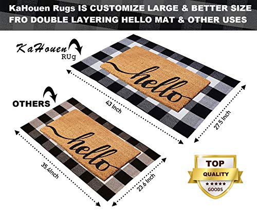 Kahouen Cotton Buffalo Check Rug 27.5 X 43 Inches, Buffalo Plaid Rug, Washable Hand-Woven Outdoor Checkered Rugs For Layered Door Mats/Kitchen/Farmhous (Christmas Porch Decor Mat) #TOP2