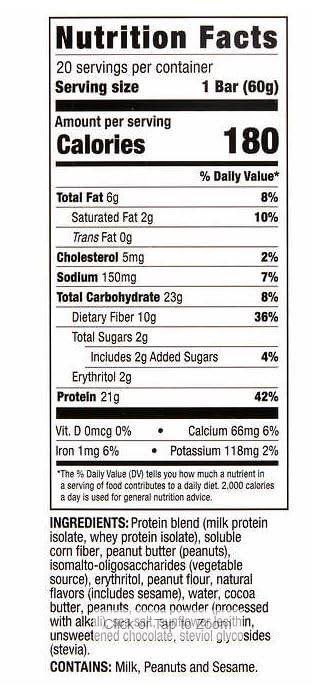 Miniatura 5 de Paquete variado de barras de proteínas_ Kirkland Signature Masa de galletas con chispas de chocolate, trozos de mantequilla de maní de chocolate.