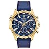 Bulova Men’s Marine Star Blue Dial Chronograph Leather and Silicone Strap Watch 97B168