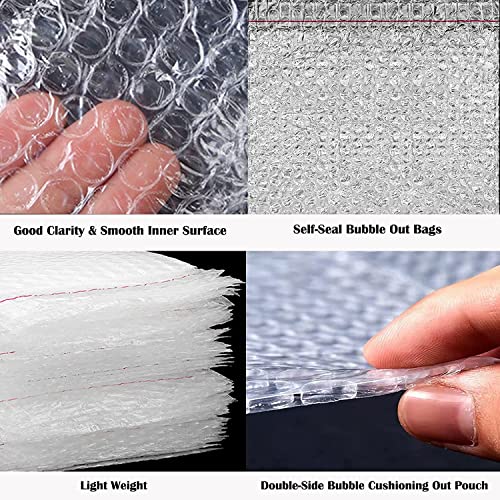 Eyluck 20Pcs Self-Seal Bubble Pouch Protective Wrap,Clear Bubble Protective Wrap Bags, Bubble Double Walled Cushioning Pouch For Moving, Quick Bubble Cushioning Wrap Protective Bags For Shipping Packing Fragile /Dishes/Electronic Items #TOP3