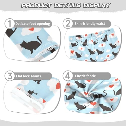 Silhouette Cats Heart Pattern Girls Leggings Kids Yoga Pants Athletic Tights Pants 4-10 Years3