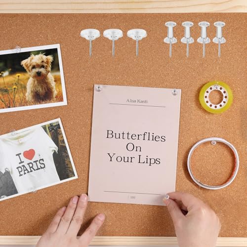 150 Pcs Push Pins, Clear Thumb Tacks, Plastic Push Pins for Cork Board, Flat Head Thumb Tacks for Bulletin Boards and Wall Displays Heavy Duty image 7