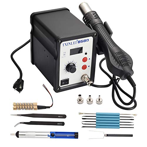 TXINLEI 858D 110V Solder Station, Digital Display SMD Hot Air Rework Station Solder