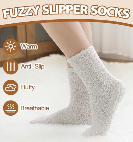 Slipper Socks for Women Men Grip Hospital Socks with Grips Fuzzy Non Slip Warm Womens Gifts4