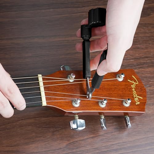 Linkidea 3-in-1 Guitar Tool, String Winder, Pin Puller, String Cutter for Guitar Restringing Repairing (Black) - Image 4