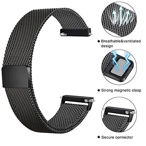 Wanme 22Mm Bands Compatible For Fossil Men's Gen 6/5E 44Mm/Gen 5 Lte/Carlyle/Garrett/Women's Julianna Smart Watch, Replacement Quick Released Sport Fitness Watch Strap (22Mm, Black) #TOP1