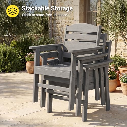 Image of HDPE Outdoor Dining Chairs Set of 2