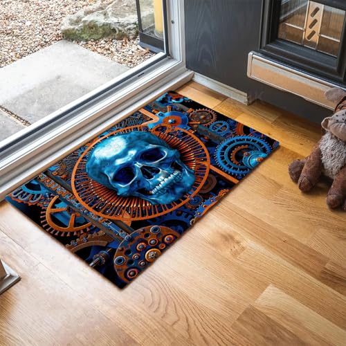 Tapis style steampunk orange entree interieur et chambre - 3