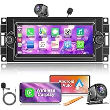 4GB RAM + 64GB ROM Android Car Radio for Dodge Ram 1500/2500/3500 2006 2007 2008, for Dodge Durango 2005 2006 2007 2008, 6.8" Touchscreen with Wireless Carplay & Android Auto & Bluetooth