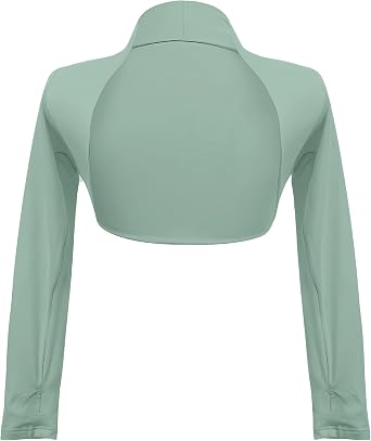 Kids Girls Ballet Dance Shrug Wrap Top Long Sleeve Open Front Cardigan Sweater Warm Up Pullover Crop Top for Leotard
