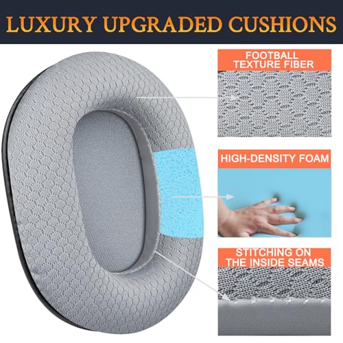 Image of SOULWIT Earpads Replacement for Audio Technica ATH M50X M50XBT M50RD M40X M30X M20X MSR7 SX1 Monitor Headphones, Ear Pads Cushions with Durable Mesh Fabric, High-Density Foam - Grey