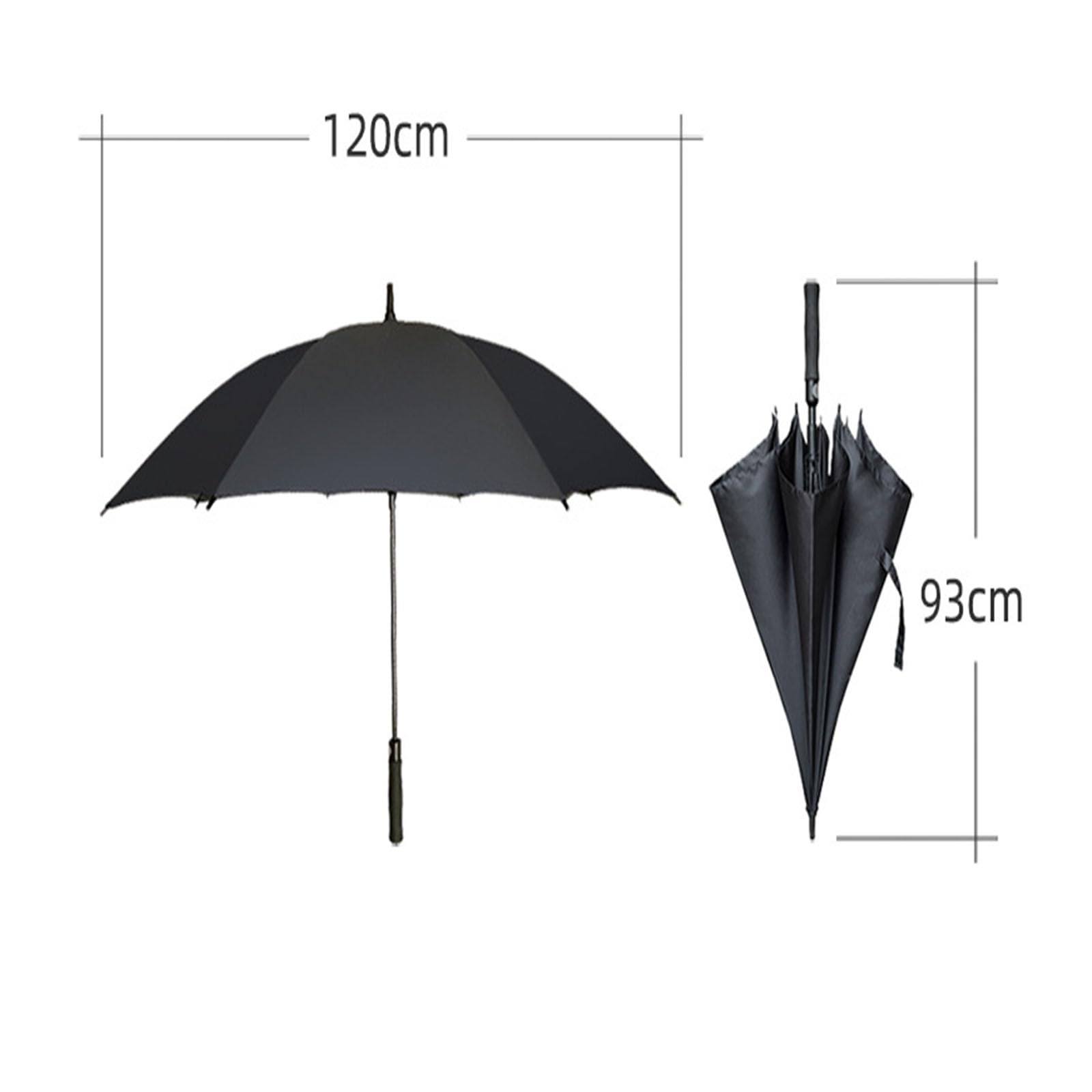 Kolorowy parasol golfowy z długim uchwytem, ​​parasol z prostym uchwytem z pełnym włóknem, przenośny duży podwójny parasol (wine red)