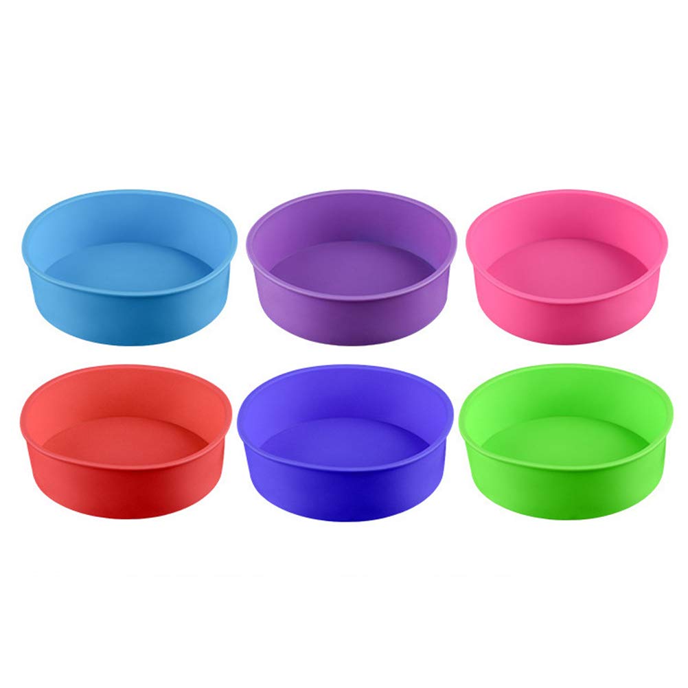 DOITOOL 3piezas Molde De Silicona Para Pasteles Moldes Redondos De Silicona Para Hornear Cupcakes Para Repostería De Color Aleatorio