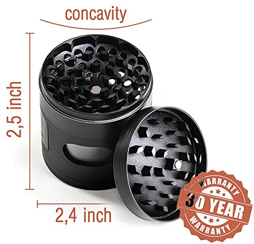 Herb Grinder with Catcher 2.5 Inch Large 4 Piece Metal Transform To Mini Grinder - Thumbnail 3