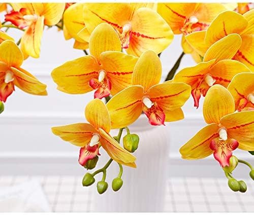 Miniatura 7 de 2 piezas de orquídeas artificiales Phalaenopsis de tacto real, flores de seda para boda, tallos de orquídeas sintéticas, decoración de mesa para el