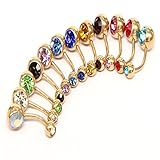 Coolrunner 14G Belly Button Ring Body Jewelry Piercing 12 Pack (Gold Pole)