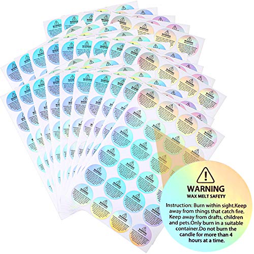Holographic Candle Warning Labels Candle Jar Container Stick