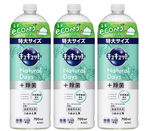 【まとめ買い】 キュキュット Natural Days+除菌 ヴァ―ベナ&シトラスの香り (本体220ml+詰替1250ml)