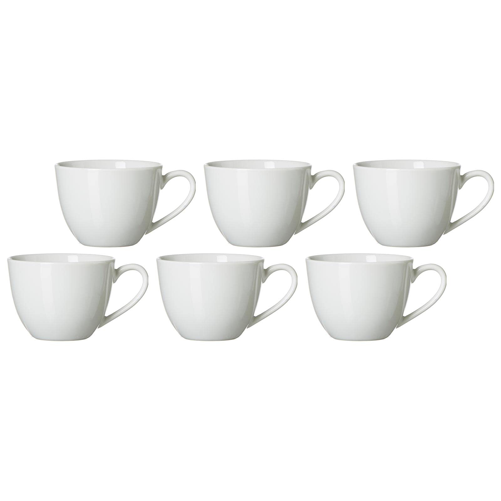 Ritzenhoff & Breker Bianco Cafe au Lait Tassen-Set 6-teilig, Porzellan, Weiß
