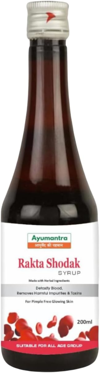 Rakta Shodak Syrup 200ml | Herbal Blood Purifier | Supports Digestive Health | Enhances Liver Function | Promotes Clear Skin | 100% Ayurvedic | With Chirata, Neem, and Tulsi