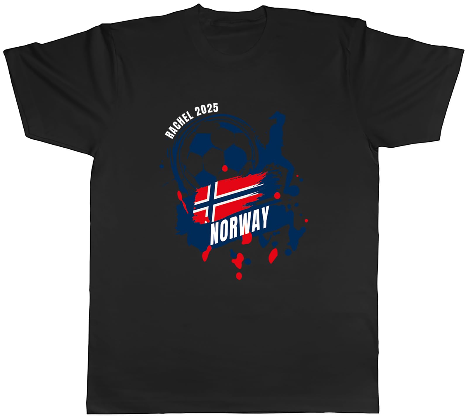 Shopagift Personalised Norway Football Supporter Fan 2025 Mens T-Shirt Tee Black โ image 1