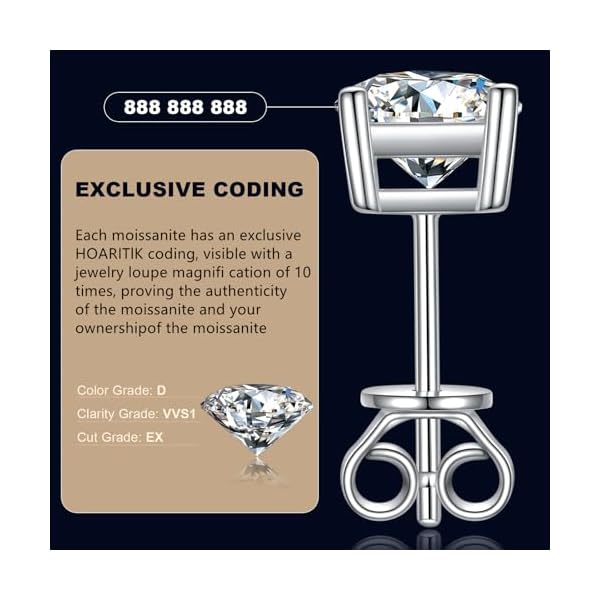 Moissanite Stud Earrings for Women Men 0.6Ct-4Ct, Anniversary Romantic Birthday Gifts for Wife Jewelry Present for Her Women Girlfriend Mom Daughter Wedding Marriage Christmas Valentine Mothers Day Engagements - Image 6