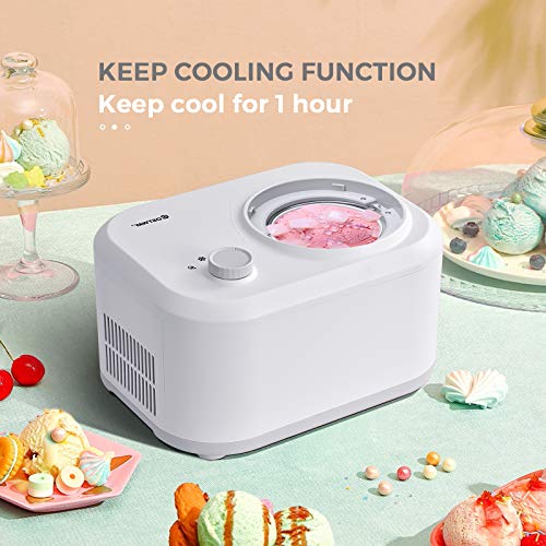 RELAX4LIFE 1 L Eismaschine Elektrisch, Eiscrememaschine mit 100 W selbstkühlendem Kompressor,3 Modi, inkl. Löffel… – Bild 3